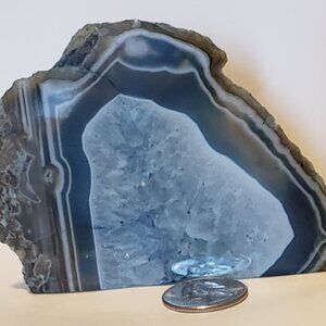Brand New Geode Half Agate Dyed Blue